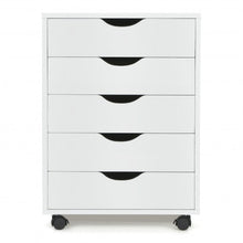 Load image into Gallery viewer, 5 Drawer Dresser Storage Cupboard Chest with Wheels for Home Office
