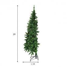 Load image into Gallery viewer, 5' / 6' Prelit Artificial Half Christmas Tree with 8 Flash Modes-5'
