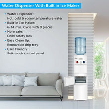 Load image into Gallery viewer, Top Loading Water Dispenser with Built-In Ice Maker Machine-White