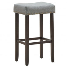 Load image into Gallery viewer, Set of 2 Nailhead Saddle Bar Stools 29" Height