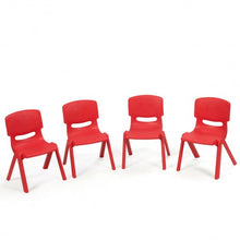 Load image into Gallery viewer, 4-pack Kids Plastic Stackable Classroom Chairs-Red