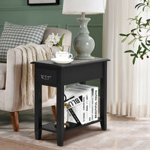 Load image into Gallery viewer, 2 Tier End Bedside Sofa Side Table Narrow Nightstand-Black
