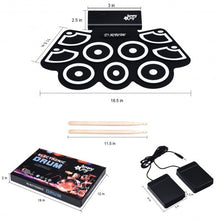 Load image into Gallery viewer, Electronic Silicone Rechargeable Drum Set with Pedals Sticks