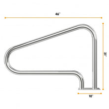Load image into Gallery viewer, 2 Pcs Stainless Steel Hand Rail Set with Quick Mount Base for Swimming Pool in Summer