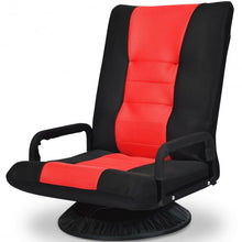 Load image into Gallery viewer, 6-Position Adjustable Swivel Folding Gaming Floor Chair-Red