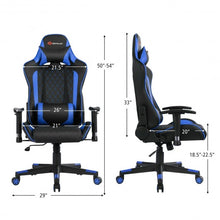 Load image into Gallery viewer, Massage Gaming Chair with Lumbar Support and Headrest-Blue