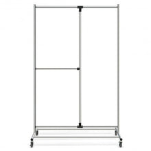 Load image into Gallery viewer, Heavy Duty Adjustable Rack Rolling Clothes Organizer On Wheels