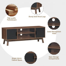 Load image into Gallery viewer, 50" Wood Media TV Stand with Storage Shelf-Black