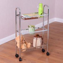 Load image into Gallery viewer, 3-Tiers Metal Storage Rack Baskets Shelf