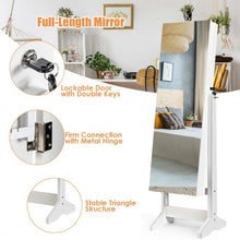 Load image into Gallery viewer, Standing Jewelry Armoire Cabinet with Full Length Mirror-White