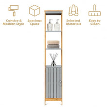 Load image into Gallery viewer, Bathroom Floor Cabinet Bamboo 5-Tier Concise Freestanding Storage Shelf