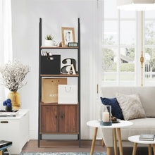 Load image into Gallery viewer, Ladder Shelf 3 Tier Bookcase Metal Frame Bookshelf