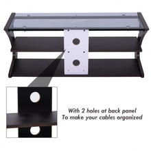 Load image into Gallery viewer, 3-Tier Tempered Glass Top Media Console TV Stand
