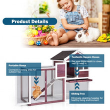 Load image into Gallery viewer, Outdoor Wooden Rabbit hutch-White