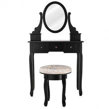 Load image into Gallery viewer, Vanity Makeup Table Set Bedroom Furniture with Padded Stool