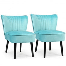 Load image into Gallery viewer, Set of 2 Armless Upholstered Leisure Accent Chair-Turquoise