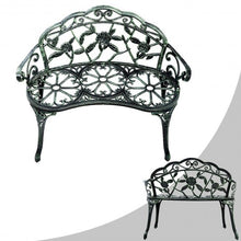 Load image into Gallery viewer, Outdoor Cast Aluminum Patio Bench Antique Rose