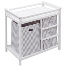 Load image into Gallery viewer, Infant Diaper Storage Changing Table with Hamper & 3 Basket-Gray