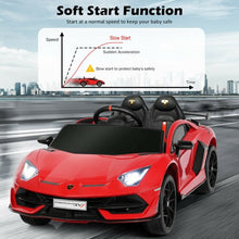 Load image into Gallery viewer, 12V Licensed Lamborghini SVJ RC Kids Ride On Car with Trunk and Music-Red