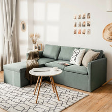 Load image into Gallery viewer, Convertible L-Shaped Sectional Sofa Couch with Reversible Chaise-Green
