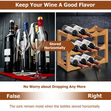 Load image into Gallery viewer, 3-Tier Bar Kitchen 12-Bottle Wine Display Holder with Wooden Tabletop