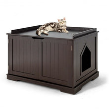 Load image into Gallery viewer, Cat Litter Box Wooden Enclosure Pet House Sidetable Washroom-Brown
