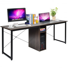 Load image into Gallery viewer, 2 Person Computer Desk with Cabinet and X-Shaped Frame