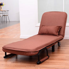 Load image into Gallery viewer, Convertible Folding Leisure Recliner Sofa Bed-Coffee