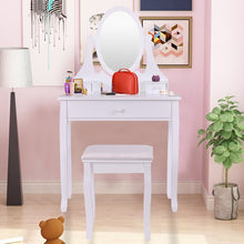 Load image into Gallery viewer, Vanity Wooden Makeup Dressing Table Stool Set -White