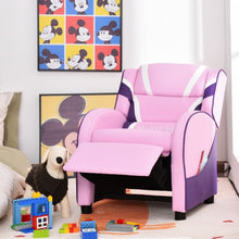Load image into Gallery viewer, Kids Leather Recliner Chair with Side Pockets-Pink