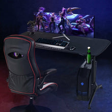 Load image into Gallery viewer, Gaming Desk 62.5" T-Shape Height Adjustable with Cup Holder
