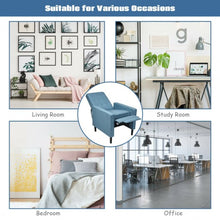 Load image into Gallery viewer, Mid-Century Push Back Recliner Chair -Blue