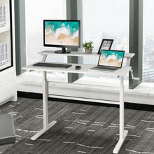 Load image into Gallery viewer, Standing Desk Crank Adjustable Sit to Stand Workstation -White