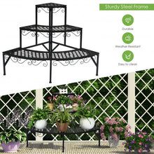 Load image into Gallery viewer, 3 Tier Metal Corner Plant Display Rack