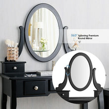 Load image into Gallery viewer, Vanity Make Up Table Set Dressing Table Set with 5 Drawers-Black