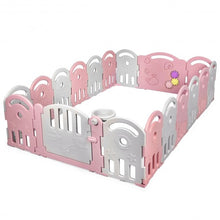Load image into Gallery viewer, 18-Panel Baby Playpen with Music Box & Basketball Hoop-Pink