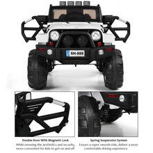 Load image into Gallery viewer, 12V Kids Remote Control Riding Truck Car with LED Lights-White