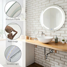 Load image into Gallery viewer, 20" LED Touch Button Wall Mount Bathroom Round Mirror