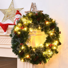 Load image into Gallery viewer, 24" Pre-lit Christmas Spruce Wreath with 8 Flash Modes
