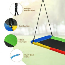 Load image into Gallery viewer, 60" Platform Tree Swing Outdoor with 2 Hanging Straps-Multicolor