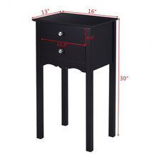 Load image into Gallery viewer, Side Table End Accent Table w/ 2 Drawers-Black