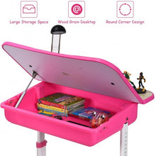 Load image into Gallery viewer, Kids Desk and Chair Set Children's Study Table Storage-Pink