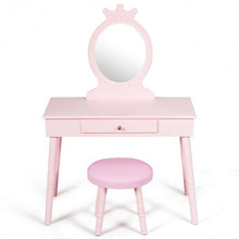 Load image into Gallery viewer, Kids Vanity Makeup Table & Chair Set Make Up Stool