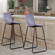 Load image into Gallery viewer, Set of 2 Velvet Bar Stools Pub Kitchen Chairs
