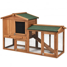 Load image into Gallery viewer, 58" Weatherproof Wooden Rabbit Hutch