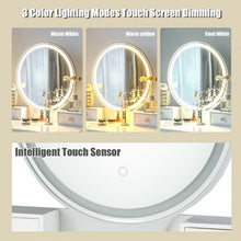 Load image into Gallery viewer, Set 3 Vanity Table Color Lighting Modes Make Up Table & Stool Set