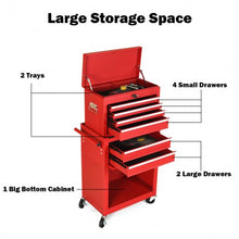 Load image into Gallery viewer, Rolling Cabinet Storage Chest Box Garage Toolbox Organizer-Red