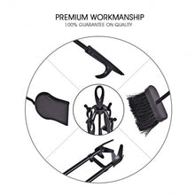 Load image into Gallery viewer, 5 pcs Stylish Black Iron Fireplace Tools Set