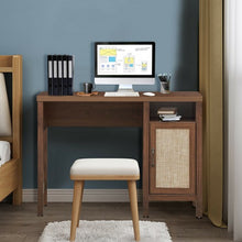 Load image into Gallery viewer, Rustic Computer Desk Writing Table Study Workstation with Storage Cabinet-Walnut