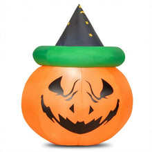 Load image into Gallery viewer, 4 Ft Halloween Inflatable LED Pumpkin with Witch Hat